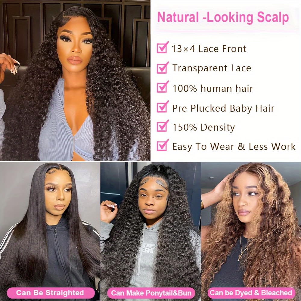 13x4 HD Lace Frontal Closure Deep Wave 12 Inch Ear To Ear Frontal Free Part Closure with Baby Hair Brazilian Virgin Curly Human Hair for Women Pre Plucked Frontals