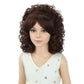 PATTNIUM Brown Short Curly Wig for Girls Kids Shoulder Length Brown Curly Synthetic Wig with Wig Cap Halloween Cosplay Costume Party Daily Wig
