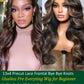 KLAIYI 13x4 Pre Everything Lace Front Chocolate Brown With Highlights Loose Body Wave Wig Human Hair Pre Cut Lace Pre Bleached Bye Bye Knots Pre Plucked Ombre Glueless Wear Go Wig Ready to Wear 26Inch