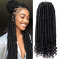 Goddess Locs Crochet Hair 6 Packs, 16 Inch Straight Faux Locs Crochet Braids, Pre-Looped Curly Soft Synthetic Braiding Hair Extensions for Black Women(16 Inch, 6 Packs, 1B#)