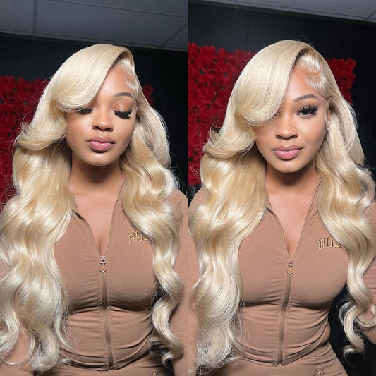 28inch 613 HD Lace Frontal Wig Human Hair Blonde Lace Front Wigs Human Hair 13x4 Body Wave Glueless Lace Front Wigs Human Hair for Women 200% Density Pre Plucked With Baby Hair