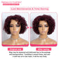 Rebecca Fashion 99J Burgundy Short Curly Human Hair Wigs for Black Women Cute Curly Bob Wig Side Part Non Lace Glueless Wigs Brazilian Remy Natural Looking