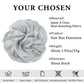CJL HAIR Large Messy Bun Hair Piece Wavy Curly Scrunchies Synthetic Chignon Ponytail Hair Extensions Thick Updo Hairpieces for Women (Light Silver Grey)