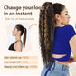 Flufymooz Ponytail Extension, 26 Inch Bohemian Style Drawstring Ponytail Hair Extensions for Women, Long Curly Wavy Ponytail Natural Synthetic Hairpiece for Women (26 Inch Almond brown)
