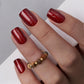 Curvlife Press on Nails Acrylic Fake Nails with Short Square burgundy Design Full Cover False Nails Reusable Nail Kit with Nail Glue Adhesive Tabs Glue on Nails