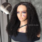 ISEE Women's Glueless 6x4 HD Lace Afro Kinky Curly Wig, 100% Unprocessed Brazilian Virgin Human Hair, 22 Inch