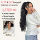 ORSUNCER Claw Long Wavy Ponytail Extension Black Brown 30" Curly Pony Tail Clip in Hair Extensions for Women fluffy Natural Looking Synthetic Hairpiece for Daily Use