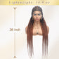 Alebery 36" Full Lace Braided Wigs for Black Women Jumbo Box Braids Lace Front Wig with Baby Hair Lightweight Synthetic Lace Frontal Black Cornrow Twisted Wigs (Brown Mixed Black)