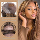 Ladoux Ombre Honey Blonde 13x6 HD Transparent Water Wave Lace Front Human Hair Wigs for Women 180% Density 4/27 Colored Highlight Curly Glueless Wigs 26Inch Pre Plucked with Baby Hair