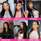 VIPPRETTY Synthetic Lace Front Wig, 13x6 Lace Frontal Wigs Human Hair Touch Pre-Plucked Long Straight Glueless 1B Black Wig 30 inch Vogue Highlight Technology-Premium Fiber & Human Hair Blended