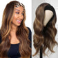 olimaruly Headband Wig Human Hair Body Wave for Black Women Highlight Ombre #4/27 Glueless Wigs Machine Made Wigs 150% Density (26 Inch Highlight Headband wig)
