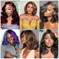 FASCARA 99J Burgundy Body Wave Wig 13x4 HD Transparent Lace Front 180% Density Human Hair Wig with Baby Hair for Black Women 12 Inch