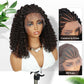 Fancy Hair Braided Wig Cornrow with Curly Hair Wig HD Lace Front Wig with Baby Hair Pre Plucked Glueless Transparent 13x4 Inch Highlight Brown Wig for Black Women