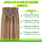 LORIEN Clip in Hair Extensions Real Human Hair, 18 Inch 100g, 4/27 Chocolate Brown to Caramel Blonde, Clip in 100% Brazilian Remy Human Hair Extensions 8pcs Per Set with 18 Clips Double Weft