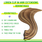 LORIEN Clip in Hair Extensions Real Human Hair, 18 Inch 100g, 4/27 Chocolate Brown to Caramel Blonde, Clip in 100% Brazilian Remy Human Hair Extensions 8pcs Per Set with 18 Clips Double Weft