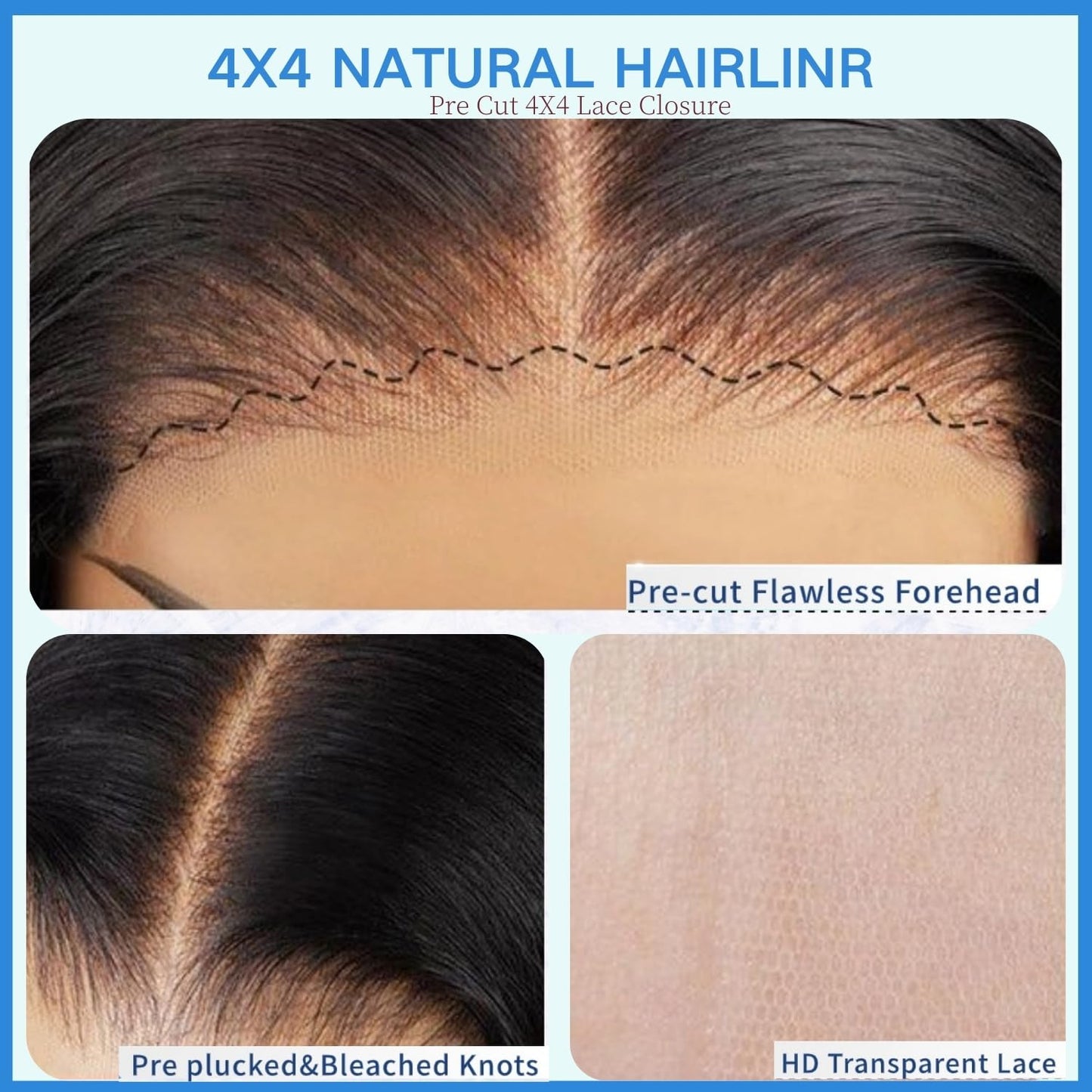 YFOXI Wear and Go Glueless Wigs Human Hair Pre Cut Bob Wig Human Hair Glueless Lace Front Wigs Pre Plucked 4x4 HD Lace Closure Wigs For Black Women With Natural Hairline(8 Inch)