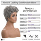 DOcute Gray Wig for Black People Pixie Cut Wig with Bangs Short Pixie, Curly Wig for Black Women, Fluffy Pixie Curly Wig for Women Natural Wavy Short Gray Pixie Cut (Grey)