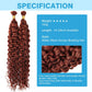 Dark Ginger Human Braiding Hair Water Wave Bulk 100g 24 Inch Color 350 Curly for Boho Braids Hair Extensions No Weft 2 Braids Per Pack Wet and Wavy
