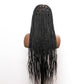 JALIZA 36" Boho Knotless Box Braided Wigs for Black Women Girls,Box Braided Wigs Full Lace Handmade with Human Hair Baby Hair,Black