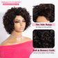 Rebecca Fashion Short Curly Human Hair Wigs for Black Women Side Part Cute Curly Bob Wig Brazilian Remy Non Lace Glueless Wigs Natural Looking Highlight Brown Black Mix Brown Color