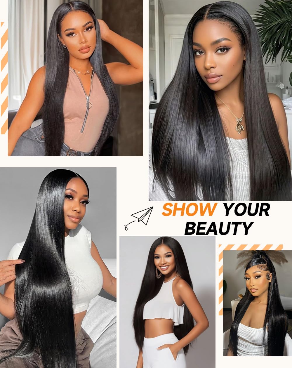 Ruibor 13x6 Lace Front Wigs Human Hair Pre Plucked Straight Wigs Human Hair 200 Density Glueless HD Lace Frontal Wigs No Tangle Tiny Knots Black Wig Soft Heat-Resistant Invisilbe Hairline 20 Inch
