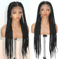 Lady Miranda Full Lace Jumbo Braided Wigs for Black Women Knotless Box Braid Wig with Baby Hair 32" Glueless Wigs Jumbo Box Braids Lace Front Synthetic Wig
