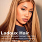 Ladoux Ombre Honey Blonde 13x6 HD Transparent Straight Lace Front Human Hair Wigs for Women 180% Density 4/27 Colored Highlight Curly Glueless Straight Wigs 20Inch Pre Plucked with Baby Hair