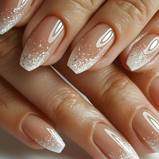 RTKHFZE Medium Press on Nails,Coffin Fake Nails,Ballerina Press on False Nails, Medium Nails Press Ons,with Designs Nails Acrylic Nails,Full Cover Glue on Nail for Women Manicure