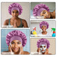 4PCS Silk Satin Bonnets for Black Women & Men - Elastic Wide Band Hair Wrap Cap for Curly Hair - Shower Cap for Sleeping (Black, Blue, Purple, Green)