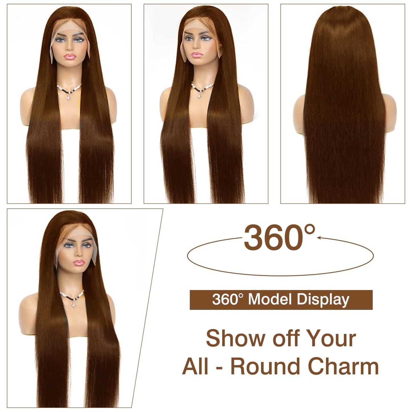 Cypha Chocolate Brown Lace Front Wigs Human Hair Pre Plucked 13x6 Straight Lace Front Wigs Human Hair 180% Density