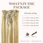 GOO GOO Clip in Hair Extensions Real Human Hair, Remy Human Hair Extensions Clip ins for Women, Natural Human Hair, 14inch 120g 7Pcs, 16/22 Light Blonde Highlighted Golden Blonde