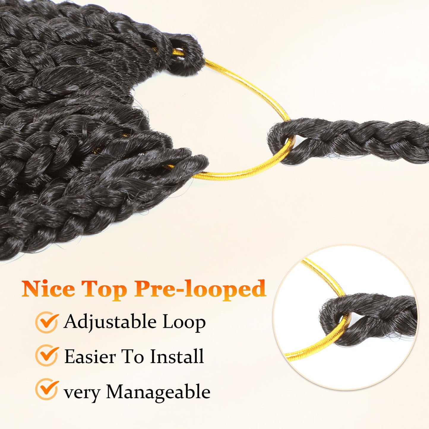 Yewell 9 Packs Goddess Box Braids Crochet Hair Boho Box-Braids With Curly Ends Crochet-Hair For Black Women,12 Inch Pre Looped Bohemian Crochet Box-Braiding(12Inch 9Packs,4)