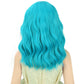 DUDUWIG Girls Blue Green Wig Kids Short Blue Green Wavy Curly Wig for Children Side Part Wigs Synthetic Hair Wigs Hairnet Include