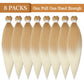 8 Packs Pre Stretched Braiding Hair, 20 Inch Braiding Hair Pre Stretched Yaki Texture, Hot Water Setting, Easy To Install Professional Synthetic Ombre Braiding Hair(20in,#27/613)