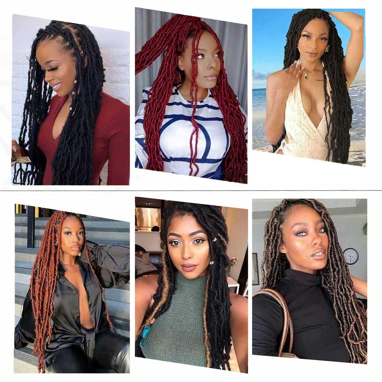 6 Packs Soft Locs Crochet Hair Pre Looped Faux Locs Crochet Braids Goddess Locs Dreadlocs Synthetic Hair For Black Women (1B, 12 Inch (Pack of 6))