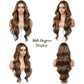 ENCOUNTERU Pre Cut Lace Glueless Wig Wear and Go Synthetic Lace Front Wigs for Women Brown and Blonde Highlight Body Wave Wig with Bangs Pre Plucked Ready to Wear Middle Part 26 Inch