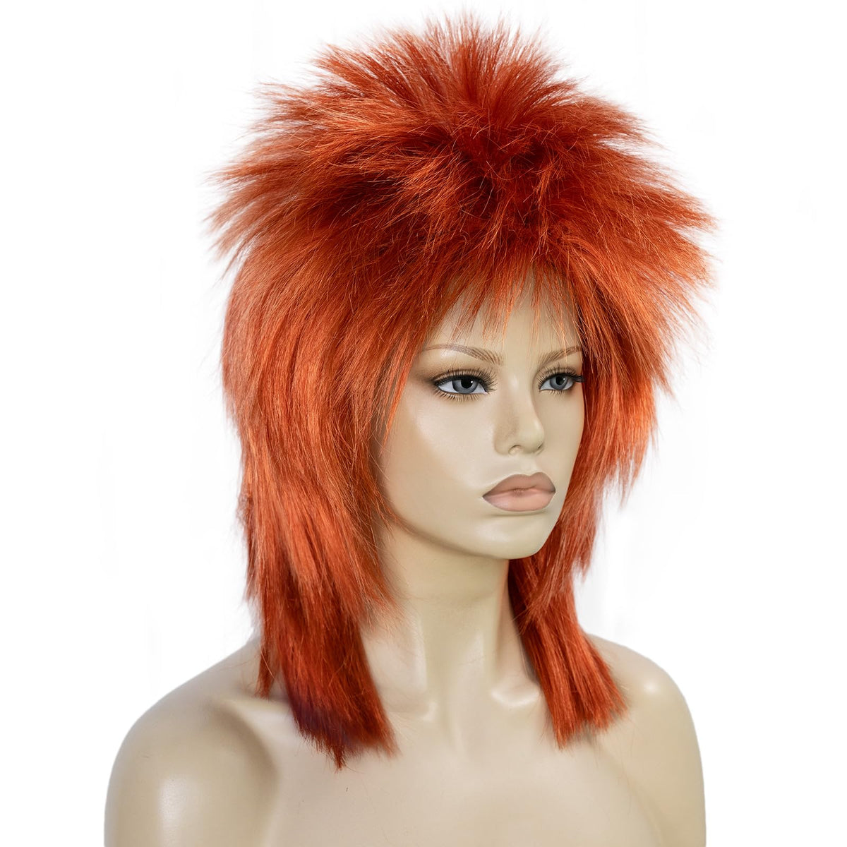 BESTBEL 80s Wig Ginger Mullet Wig Rocking Diva Wigs Funny Rocker Punk Hair