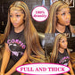 Cypha Ombre Lace Front Wig Human Hair Highlight 13x6 HD Straight Lace Front Wigs 180% Density 4/27 Colored Honey Blonde HD Lace Frontal Wigs For Women Glueless Pre Plucked with Baby Hair 24inch