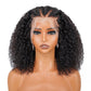 SUPERNOVA Curly Human Hair Wig 13x4 Lace Front Wigs Human Hair Half-Cornrows Half-Deep Curly Wig Pre Plucked Pre Styled Braid Wigs For Black Women 200 Density 16 Inch