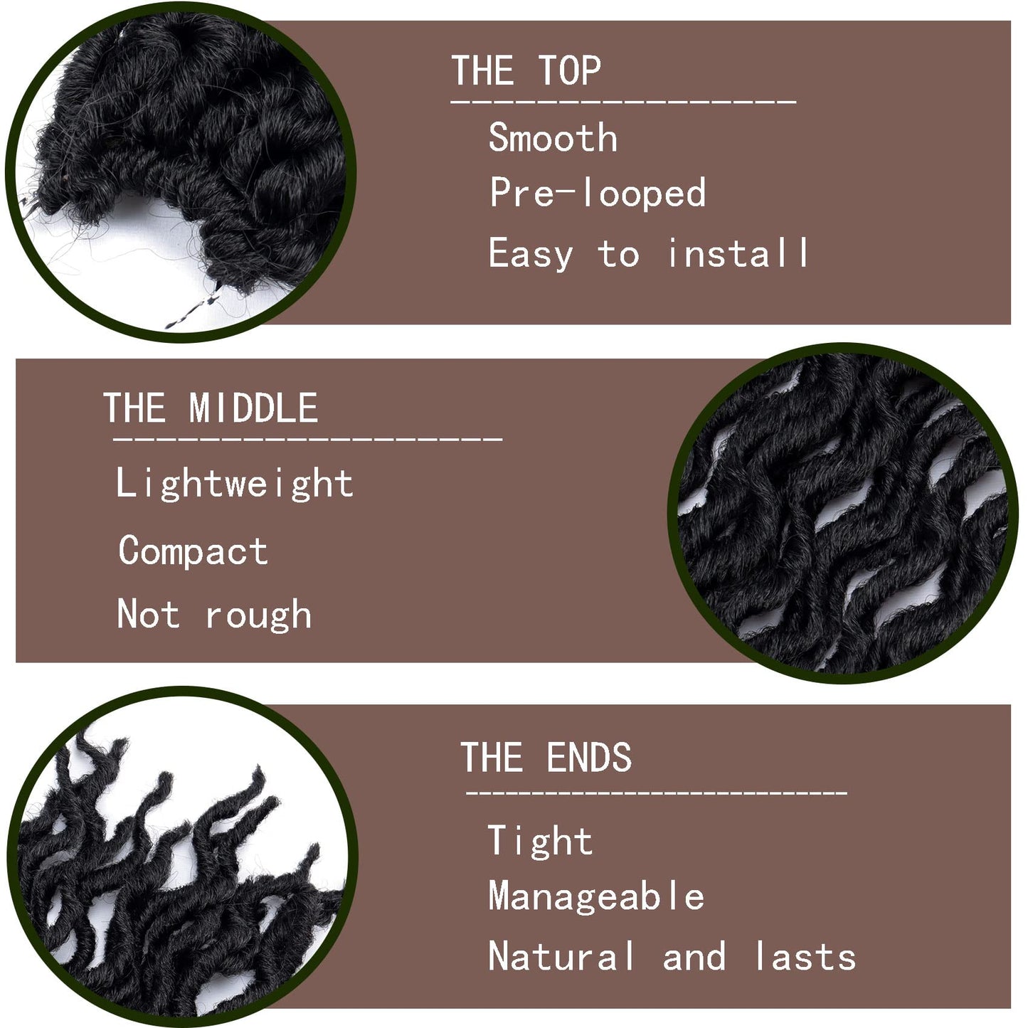 Faux Locs Crochet Hair 10 Inch 6 Packs Goddess Locs Crochet Hair for Black Women, Short Gypsy loc with Wavy Locs Ends, 1B