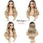 ENCOUNTERU Ombre Blonde Wear and Go Glueless Wig with Bangs Pre Plucked Body Wave Synthetic Lace Front Wigs for Women 13x5x1 Pre Cut Lace Dirty Blonde Wig Middle Part 26 Inch