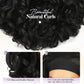 Quantum Love Yaki Curly Headband Wigs for Black Women Kinky Straight Black Headband Curly Ends Synthetic Wear and Go Glueless half Wig with Headbands Attached