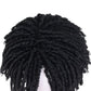GNIMEGIL Mens Dreadlock Wig Black Curly Male Fake Dreads Loc Short Braided Wig with Bangs Realistic Twist Rasta Wigs Roleplay