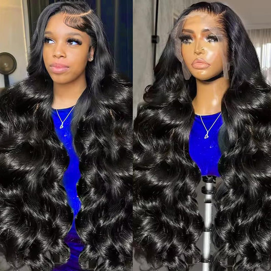 Dewyigs 32 Inch13x6 Lace Front Wigs Human Hair Pre Plucked Body Wave HD Lace Front Wigs Human Hair 180% Density Frontal Glueless Wigs Human Hair with Baby Hair