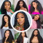 13x4 Deep Wave Lace Frontal Wig, Women's Human Hair, Black (16 inch)