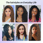 Kalyss 18" Side Part Locs Wigs Dreadlock Wigs for Black Women Lace Front Braided Wig with Baby Hair Curly Locs Wigs Japan-made Synthetic Braided Twist Wigs(Ombre Black to Brown)