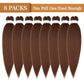 Ubeleco Brown Braiding Hair Pre Stretched 20 Inch 8 Packs Color 30 Braiding Hair Auburn Soft Yaki Texture, No Itch, Hot Water Setting Synthetic Hair Extensions For Braids(20in,30#)