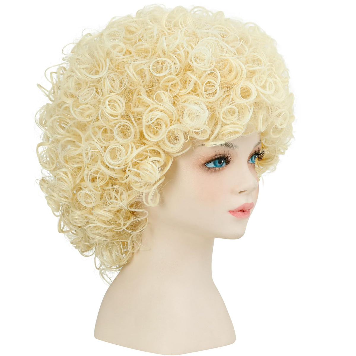 incohair 70s 80s Short Blonde Wig for Boy and Girls Kids Blonde Wig Music Party Halloween Costume Wig Unisex (Light Blonde)