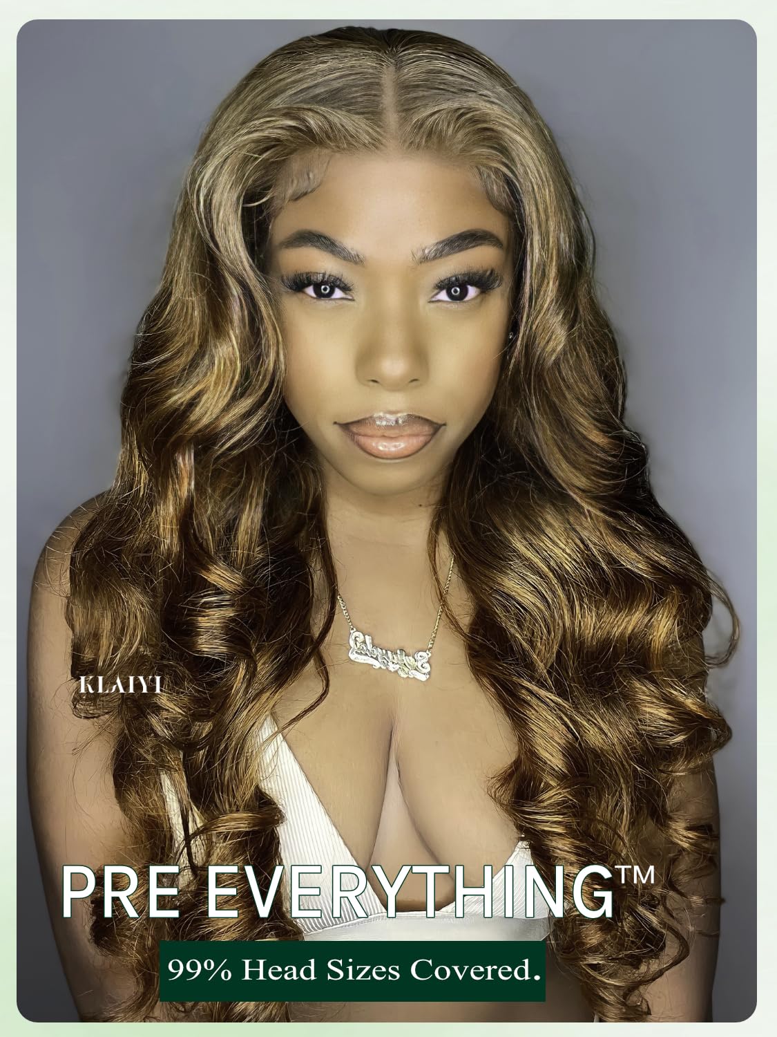 KLAIYI Wear And Go Glueless Wig Bye Bye Knots 13x4 Precut Lace Front Wigs Human Hair Ombre Highlight Blonde Body Wave Wig Pre Bleached Pre Everything Pre Plucked with Baby Hair 3S Ready to Wear 26Inch