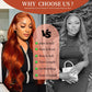 Femca 28 Inch Ginger Wig Human Hair 100% Vigin Hair Full 250 Density 13x6 Orange Ginger Body Wave Lace Front Wigs Human Hair Pre Plucked #350 Colored Frontal Wigs Minimal Shedding No Tangle